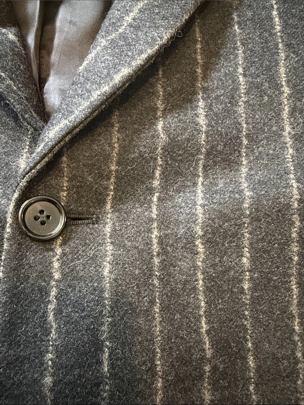Acne Dark Gray Pinstripe Wool Blazer Size 48 XL
